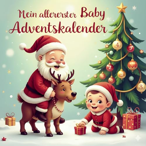 Mein allererster Baby Adventskalender: 24 Tage Kontrastbilder bis Weihnachten | Kontrastbuch für Babys von 0 bis 12 Monaten |Schwarz Weiß Buch für Neugeborene (German Edition)