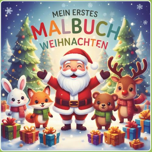 Mein erstes dickes Malbuch Weihnachten: Weihnachtsmalbuch für Kinder ab 2 Jahre | 55 Einfache Bilder zum Ausmalen für Kleinkinder | Malvorlagen für ... Winter- und Weihnachtszeit (German Edition)