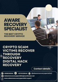 TAKE A DRASTIC DECISION BY CONTACTING ADWARE RECOVERY SPECIALIST TO RECOVER YOUR STOLEN CRYPTO ASSETS.