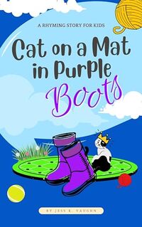 Cat On A Mat In Purple Boots