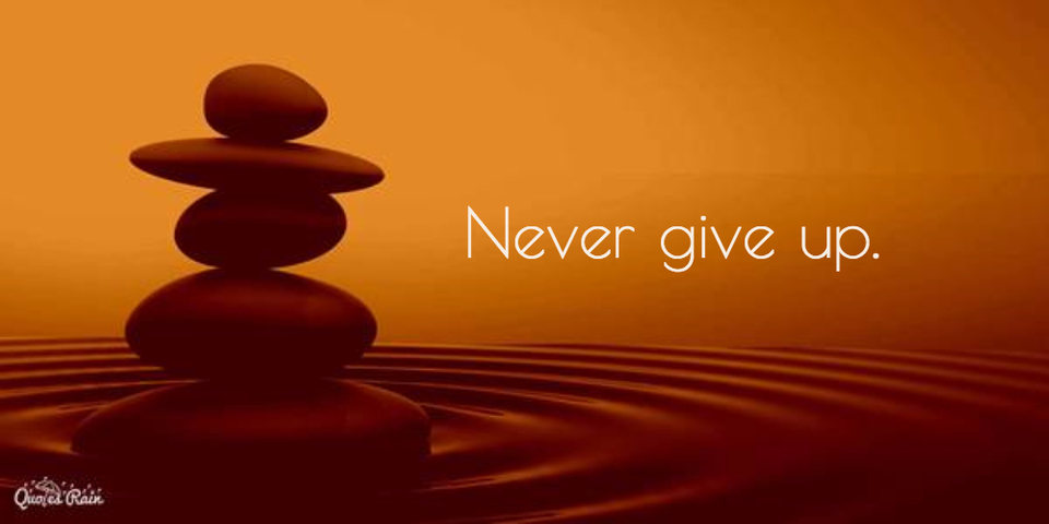 never give up...