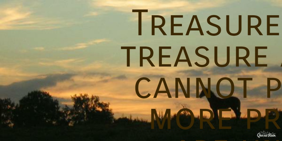 treasure life and life will treasure and remember life cannot put you under any more...