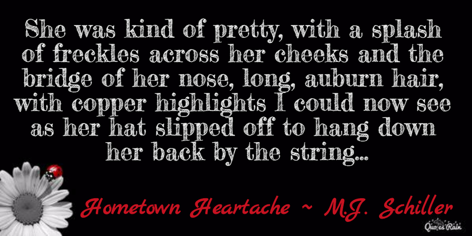 she was kind of pretty with a splash of freckles across her cheeks and the bridge of her...
