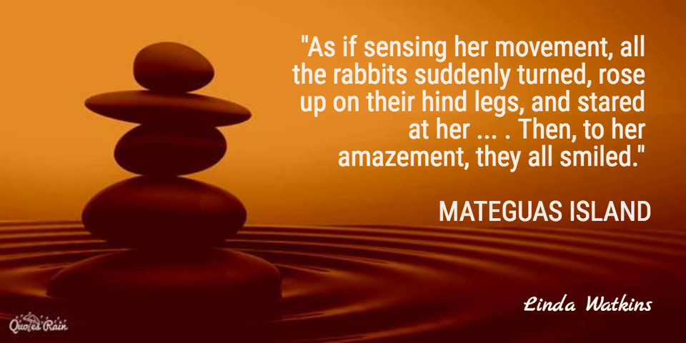as if sensing her movement all the rabbits suddenly turned rose up on their hind...