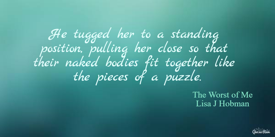 he tugged her to a standing position pulling her close so that their naked bodies fit...