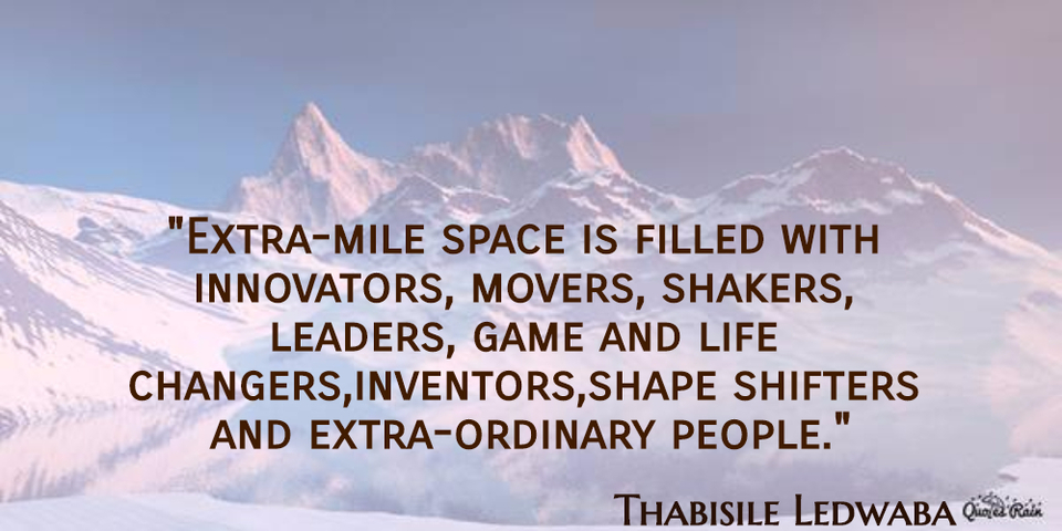 extramile space is filled with innovators movers shakers leaders game and life...