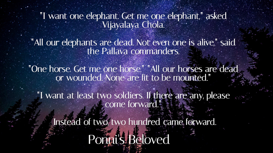 i want one elephant get me one elephant asked vijayalaya chola all our...