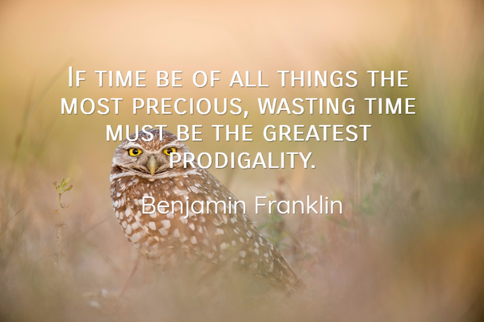 if time be of all things the most precious wasting time must be the greatest prodigality...