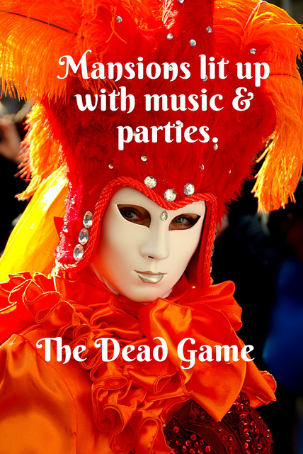 mansions lit up with music parties...