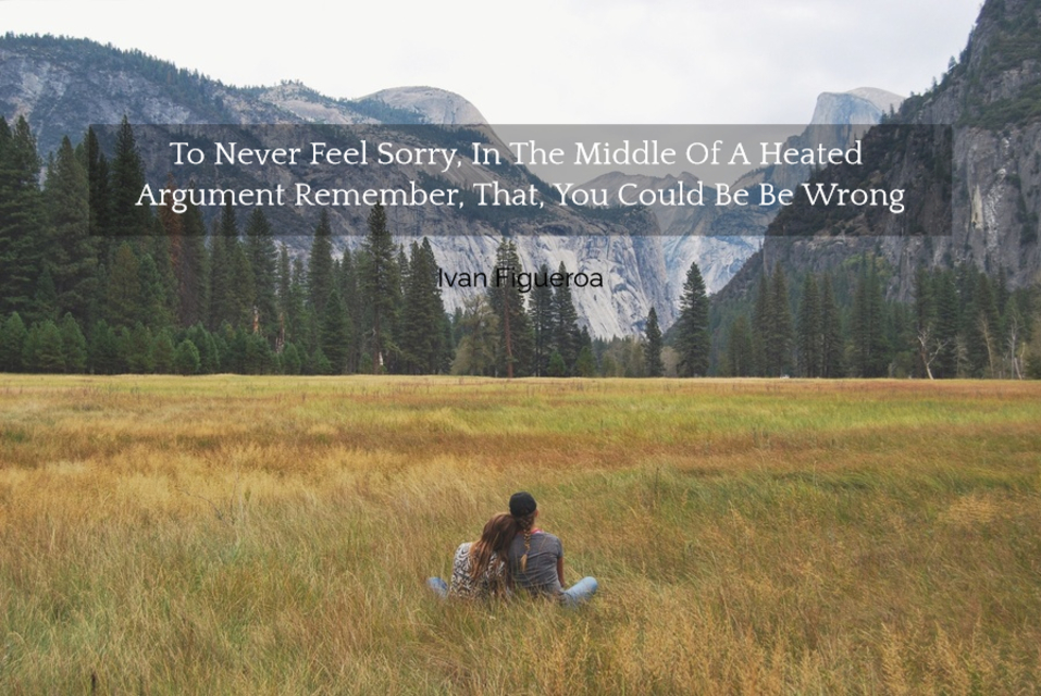 to never feel sorry in the middle of a heated argument remember that you could be be...
