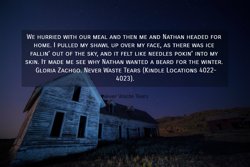 we hurried with our meal and then me and nathan headed for home i pulled my shawl up...