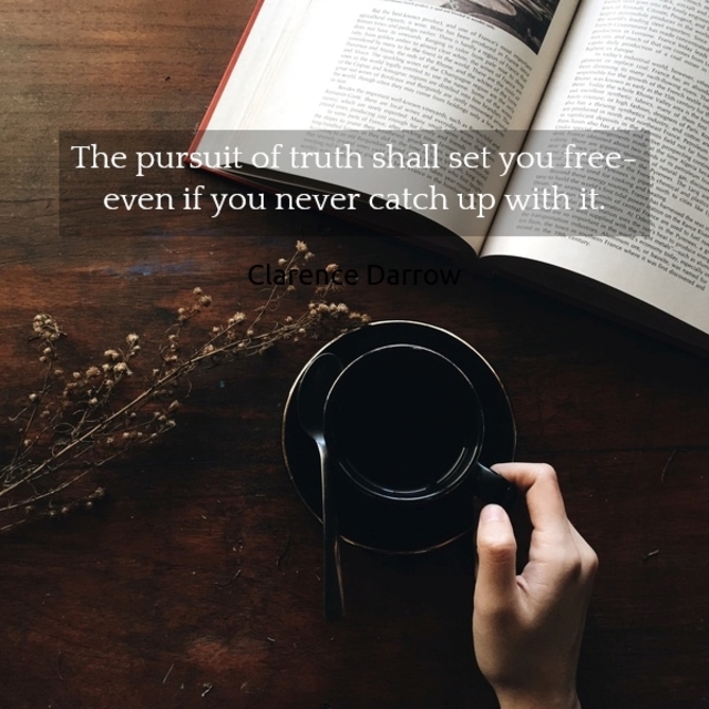 the pursuit of truth shall set you free even if you never catch up with it...