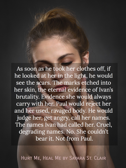 as soon as he took her clothes off if he looked at her in the light he would see the...