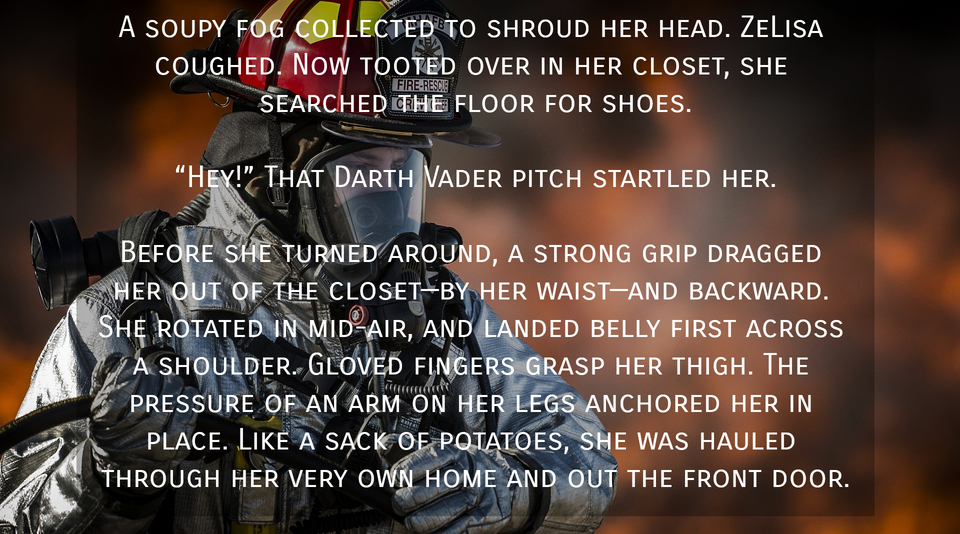 a soupy fog collected to shroud her head zelisa coughed now tooted over in her closet...