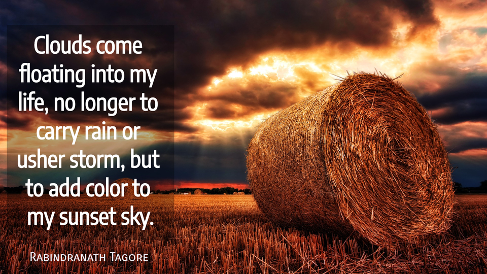 clouds come floating into my life no longer to carry rain or usher storm but to add...