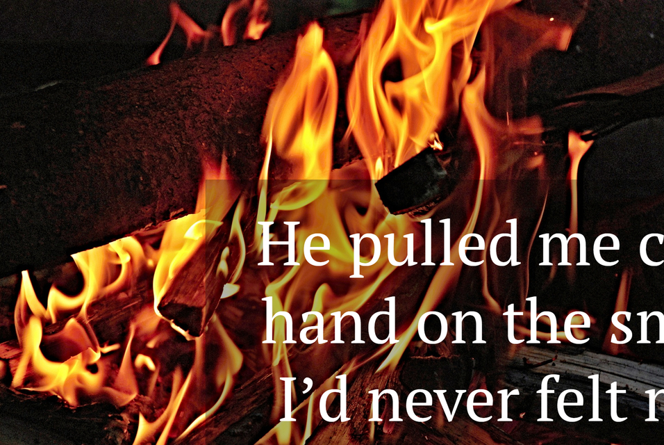 he pulled me close to his chest and smiled as he placed hand on the small of my back to...