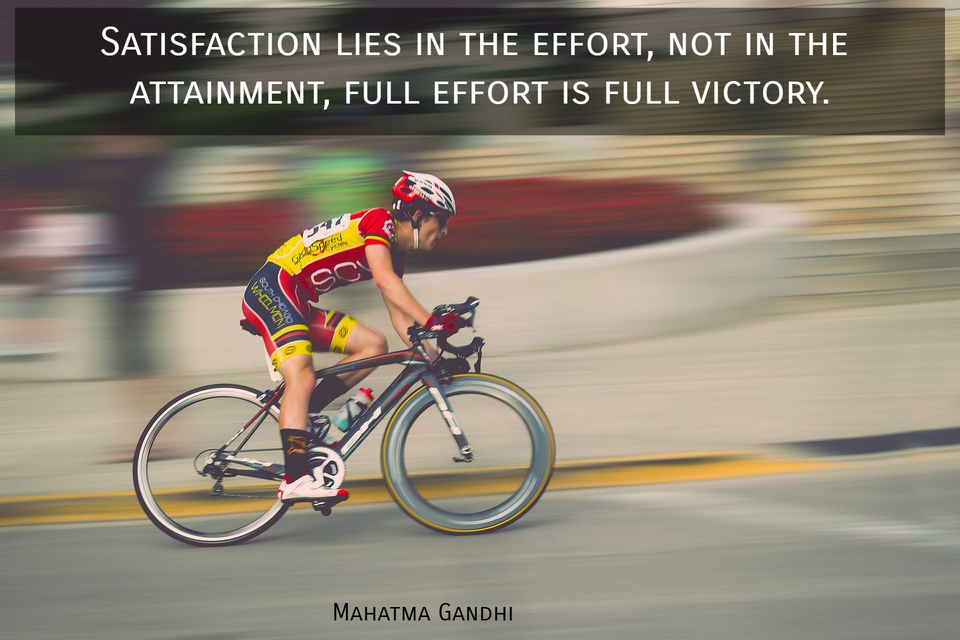 satisfaction lies in the effort not in the attainment full effort is full victory...