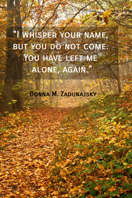 i whisper your name but you do not come you have left me alone again...