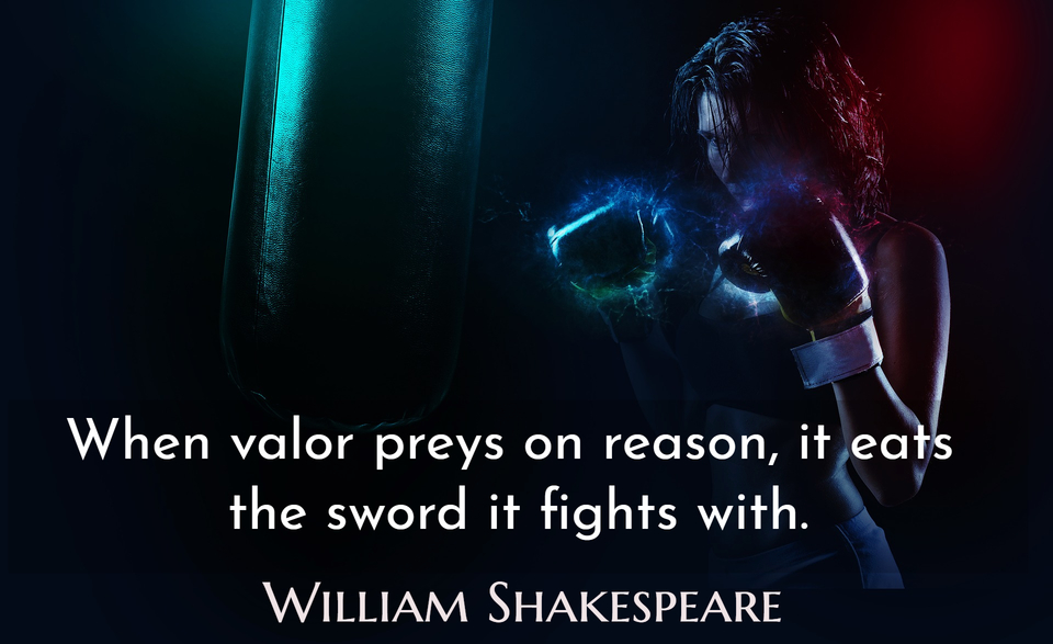 when valor preys on reason it eats the sword it fights with...