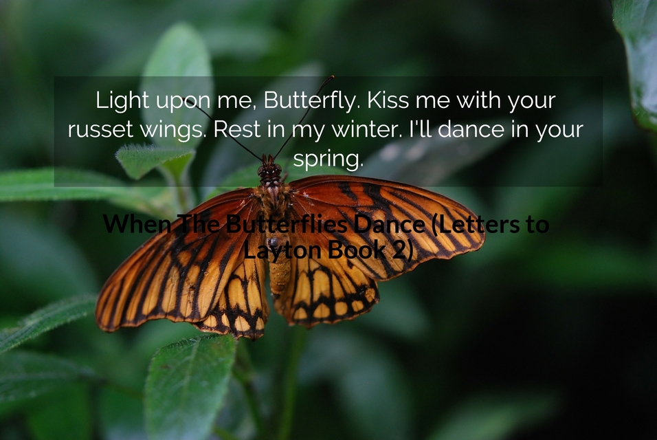 light upon me butterfly kiss me with your russet wings rest in my winter ill dance...