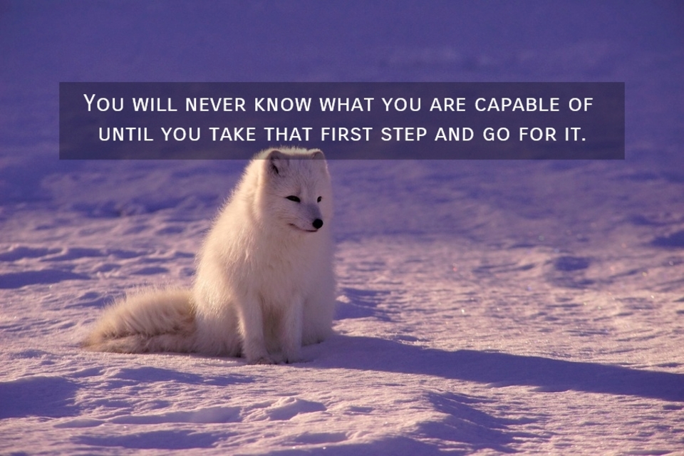 you will never know what you are capable of until you take that first step and go for it...