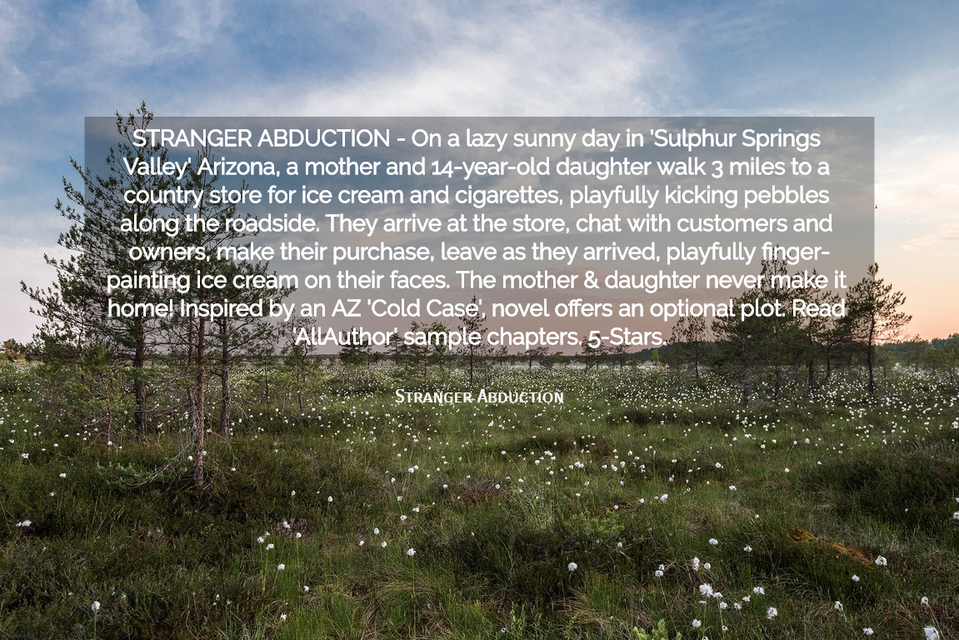 stranger abduction on a lazy sunny day in sulphur springs valley arizona a mother...