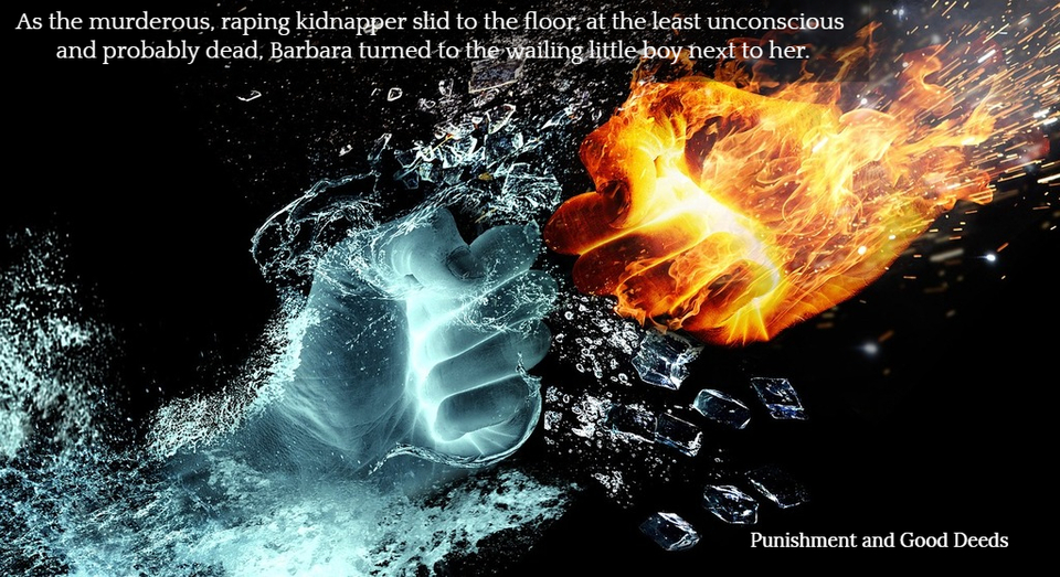 as the murderous raping kidnapper slid to the floor at the least unconscious and...