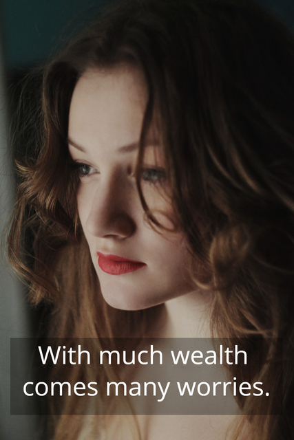 with much wealth comes many worries...
