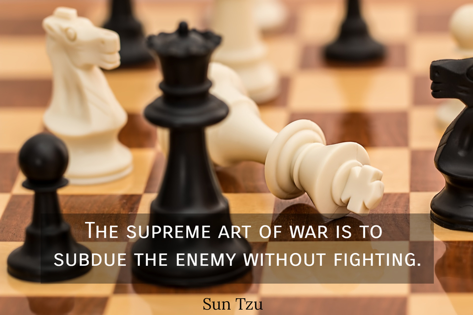 the supreme art of war is to subdue the enemy without fighting...