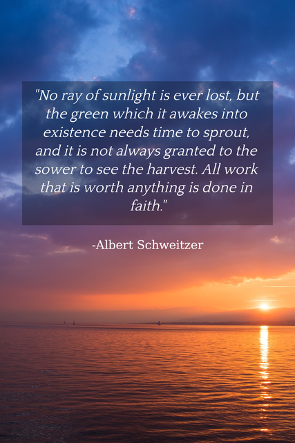 no ray of sunlight is ever lost but the green which it awakes into existence needs time...