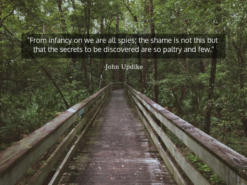 from infancy on we are all spies the shame is not this but that the secrets to be...