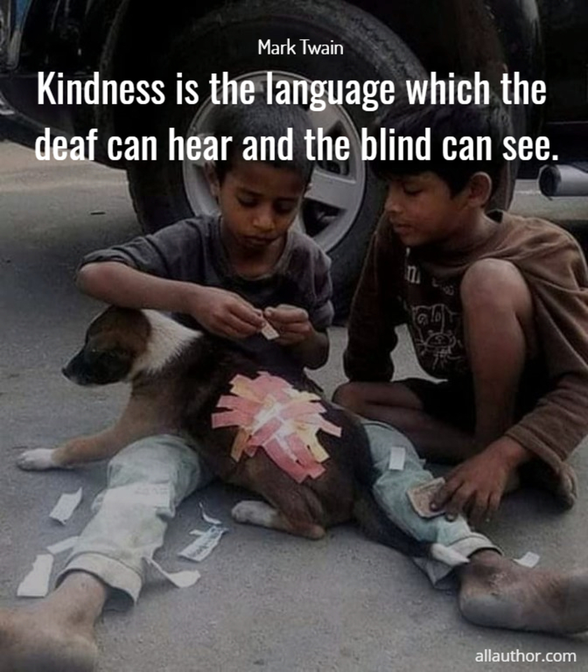 kindness is the language which the deaf can hear and the blind can see...