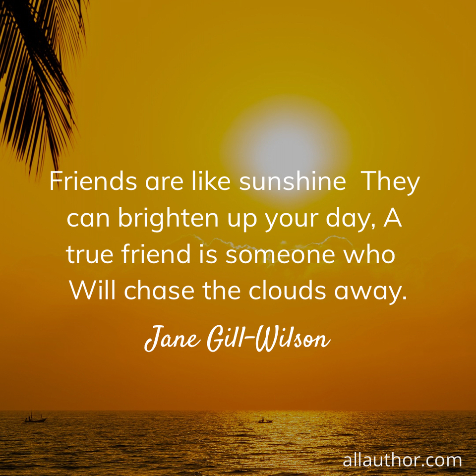  friends are like sunshine  they can brighten up your day a true friend is someone who ...