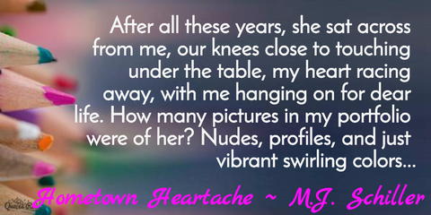 after all these years she sat across from me our knees close to touching under the...