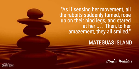 as if sensing her movement all the rabbits suddenly turned rose up on their hind...