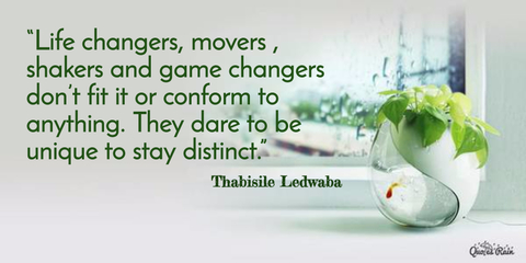 life changers movers shakers and game changers dont fit it or conform to...