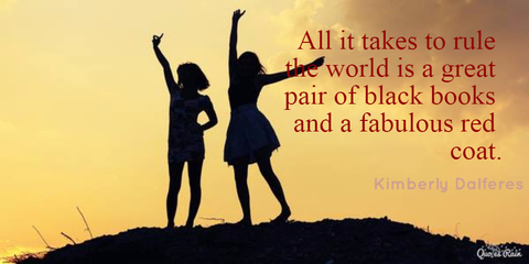 all it takes to rule the world is a great pair of black books and a fabulous red coat...