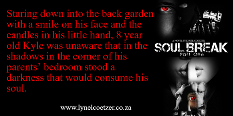 staring down into the back garden with a smile on his face and the candles in his little...
