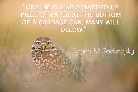 one lie is like a wadded up piece of paper at the bottom of a garbage can many will...