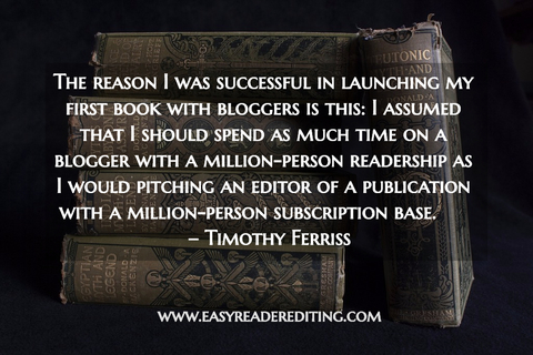 the reason i was successful in launching my first book with bloggers is this i assumed...