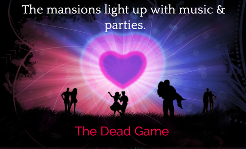 mansions lit up with music parties...