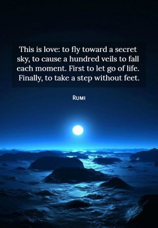 this is love to fly toward a secret sky to cause a hundred veils to fall each moment...