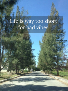 life is way too short for bad vibes...