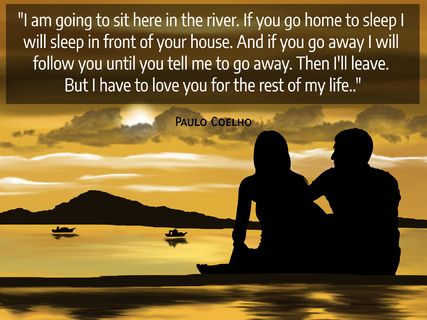 i am going to sit here in the river if you go home to sleep i will sleep in front of...
