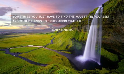 sometimes you just have to find the majesty in yourself and other things to truly...