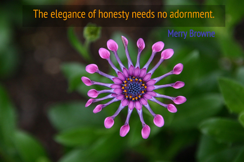the elegance of honesty needs no adornment...