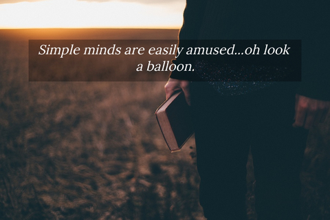 simple minds are easily amused oh look a balloon...