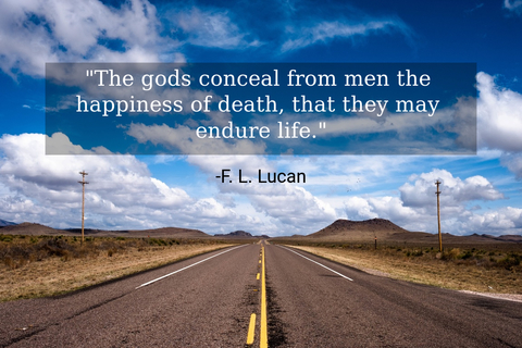the gods conceal from men the happiness of death that they may endure life...