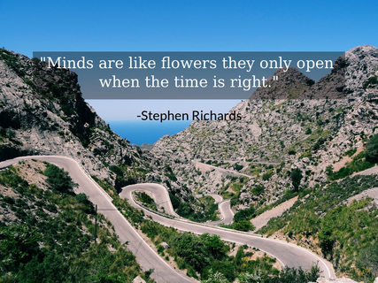 minds are like flowers they only open when the time is right...