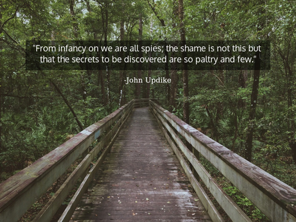 from infancy on we are all spies the shame is not this but that the secrets to be...